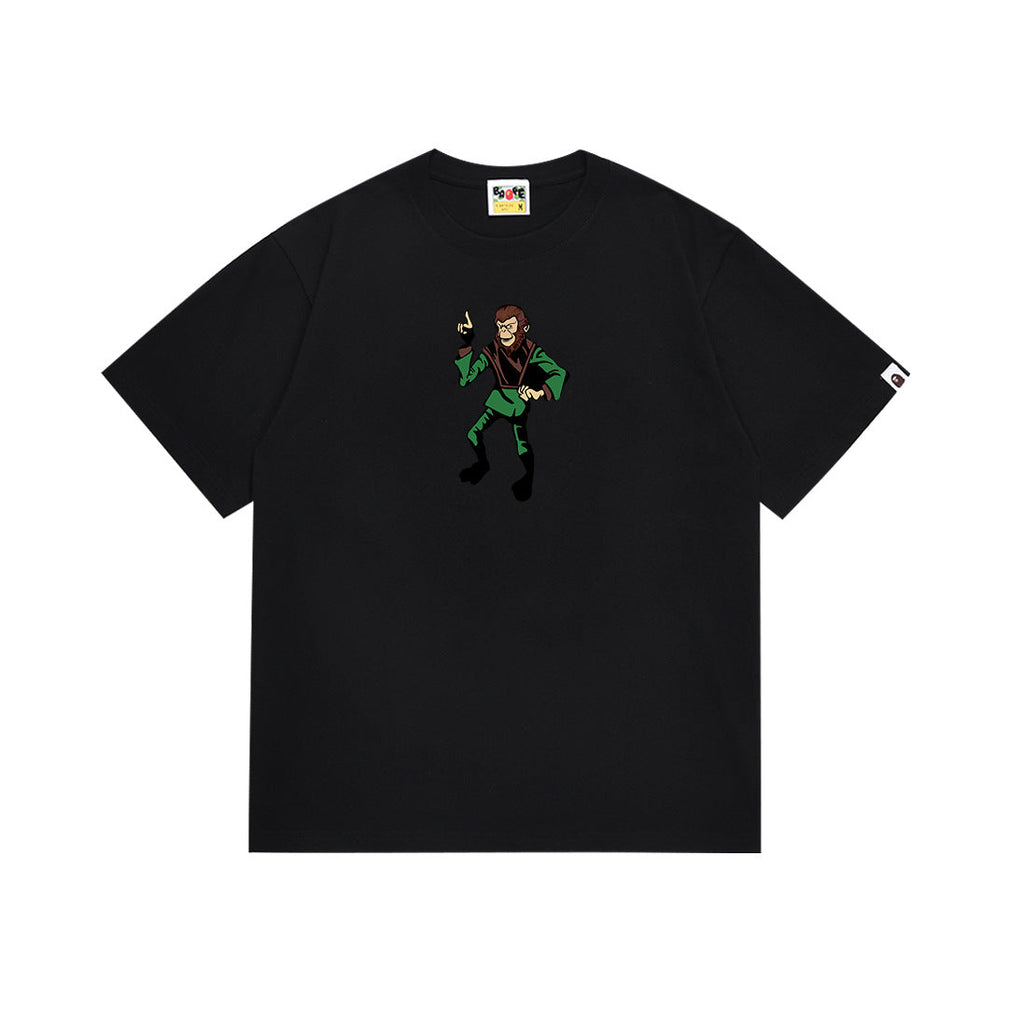 BAPE Bathing Shark and ape head print T Shirt NextBlock