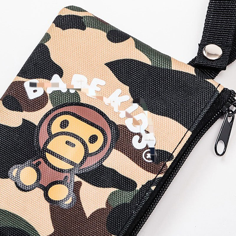 Bathing Shark and ape head print Bag Ape Camo Tote Bag Wallet Two-piece Set NextBlock