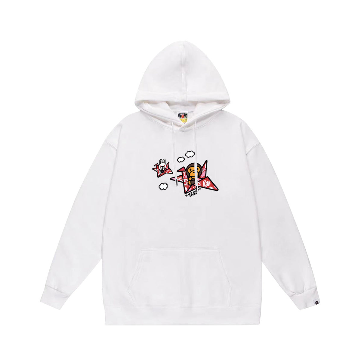 Bathing Shark and ape head print Hoodie Autumn / Winter Letter Print Loose Hoodie Pullover Ape Sweater NextBlock