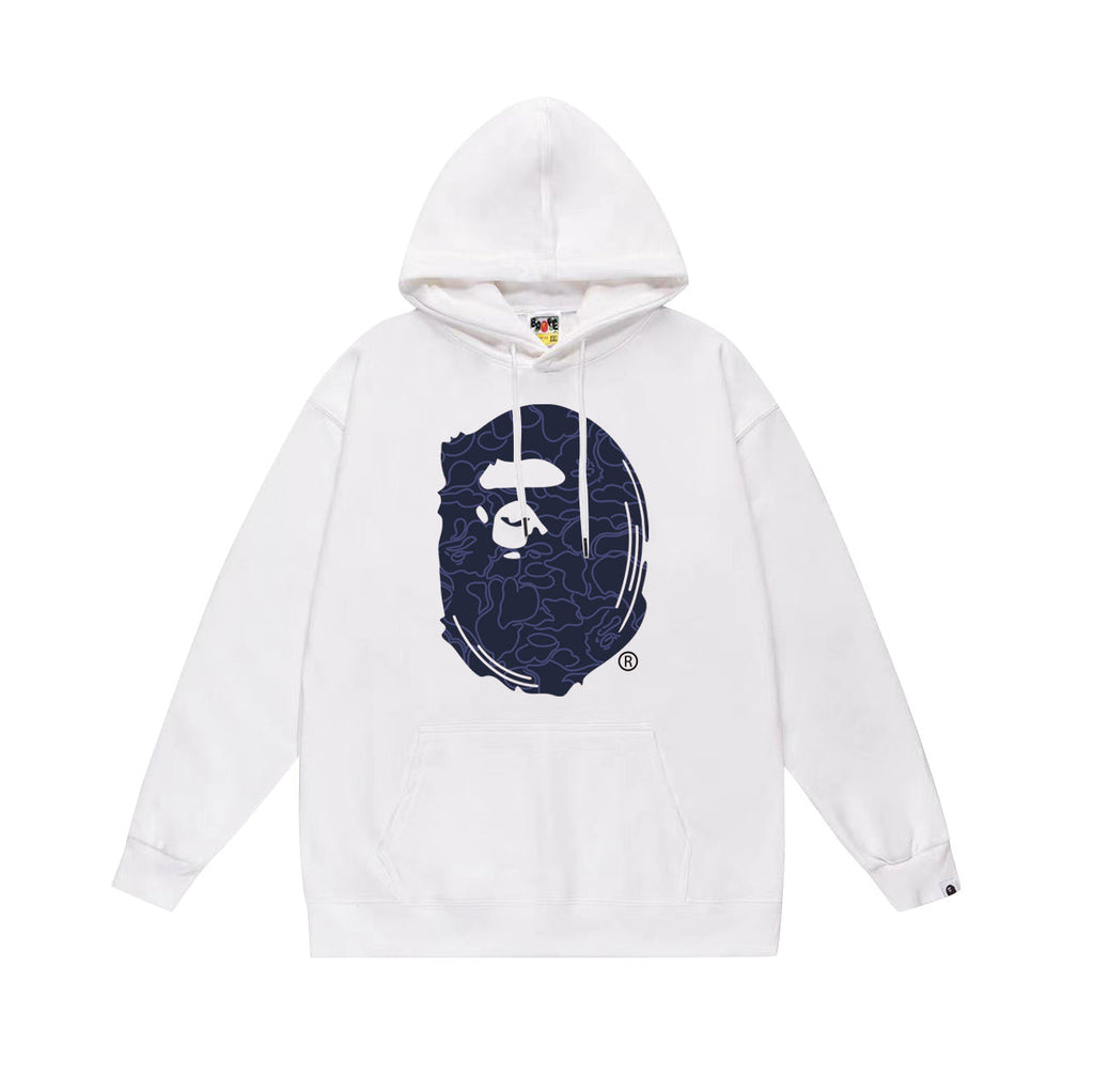 Bathing Shark and ape head print Hoodie Autumn / Winter Letter Print Loose Hoodie Pullover Ape Sweater NextBlock