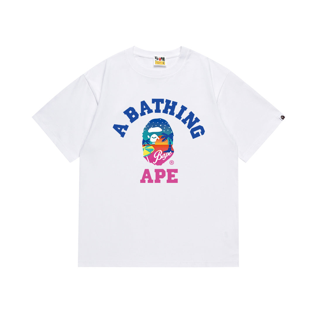 BAPE Bathing Shark and ape head print T Shirt NextBlock