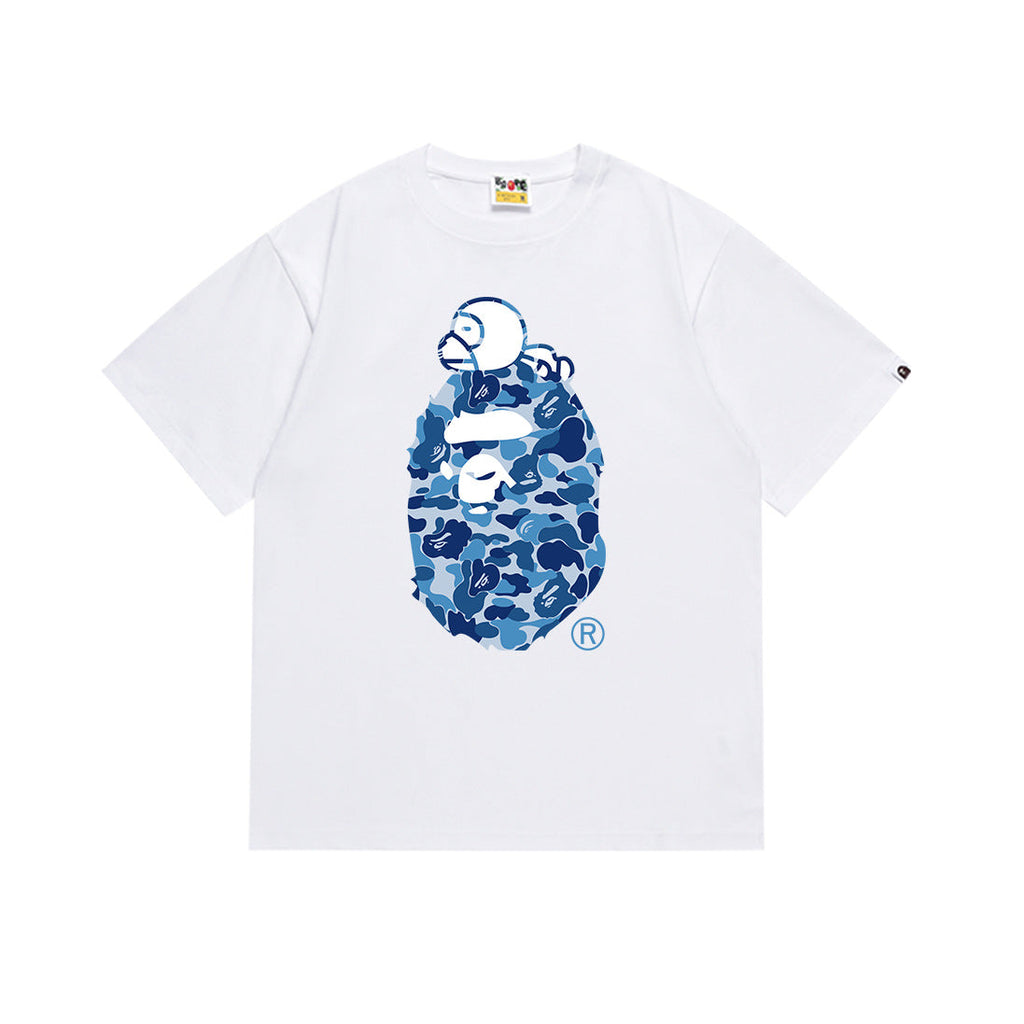 BAPE Bathing Shark and ape head print T Shirt NextBlock