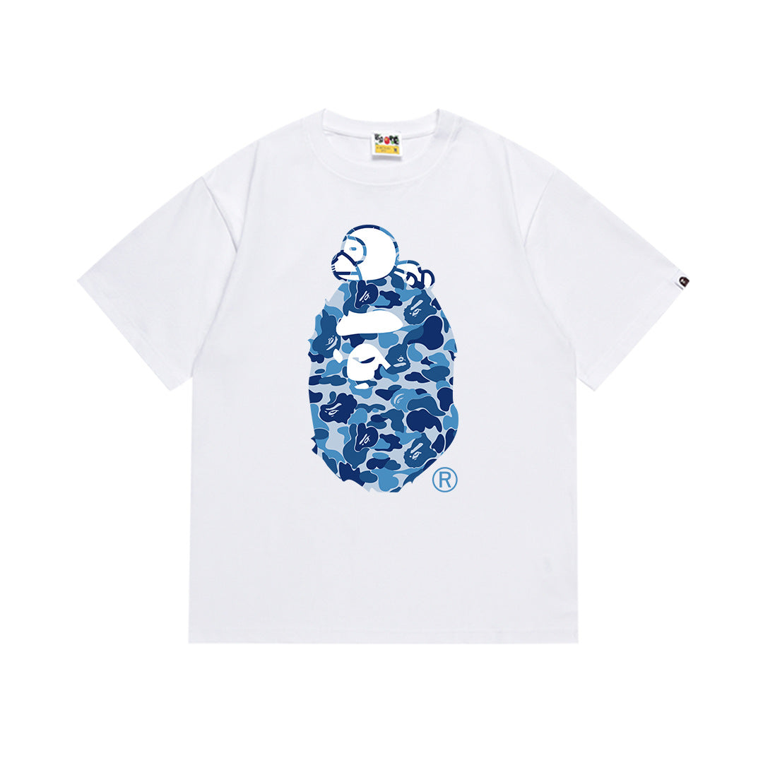 BAPE Bathing Shark and ape head print T Shirt NextBlock