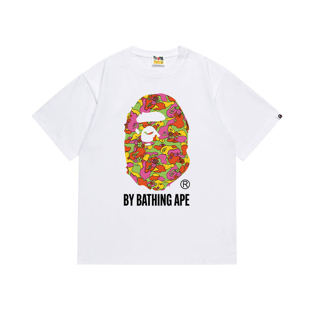 BAPE Bathing Shark and ape head print T Shirt NextBlock