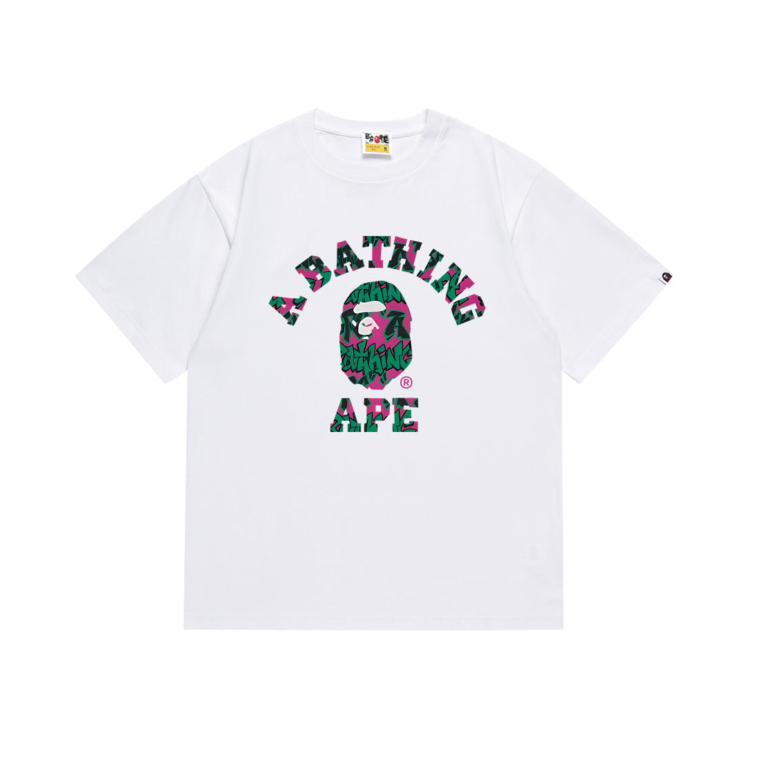 BAPE Bathing Shark and ape head print T Shirt NextBlock