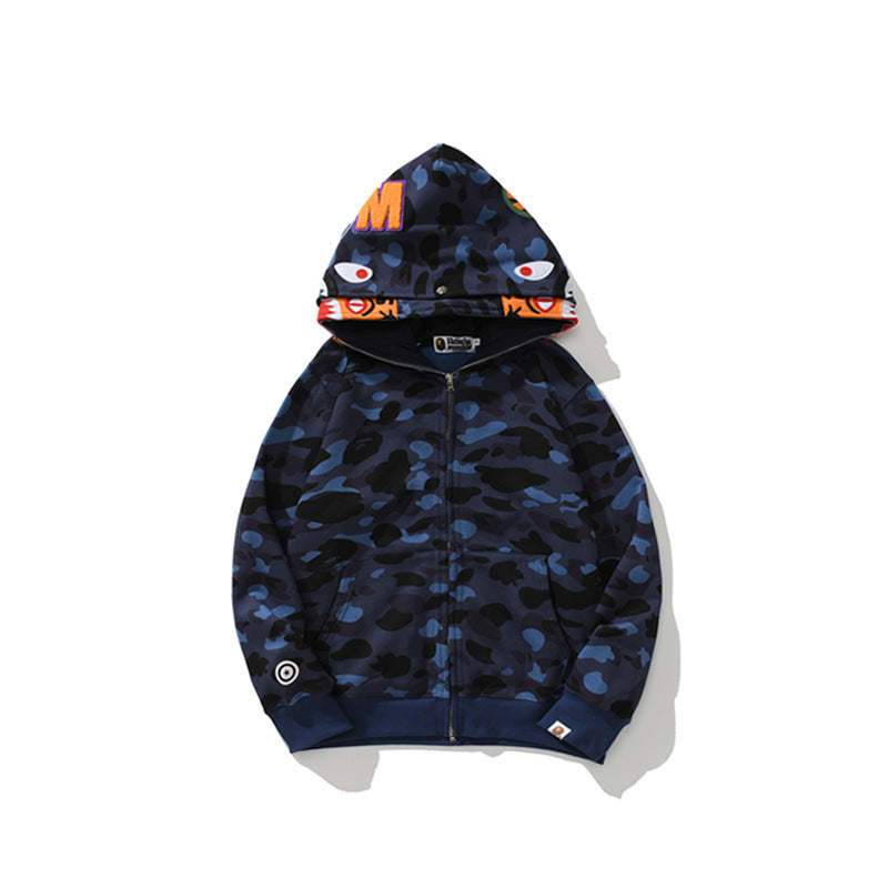 Ape Hoodie Double Hat Tiger Head Sweater Men's Cardigan NextBlock