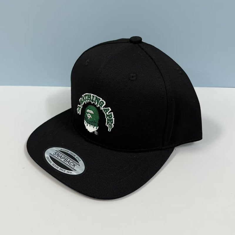 Bathing Shark and ape head print Hat Ape Head Flat Edge Cap Men's Baseball Cap Sunshade Sun Protection Cap NextBlock