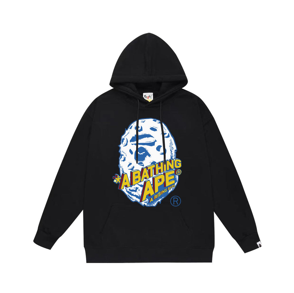 Bathing Shark and ape head print Hoodie Autumn / Winter Letter Print Loose Hoodie Pullover Ape Sweater NextBlock