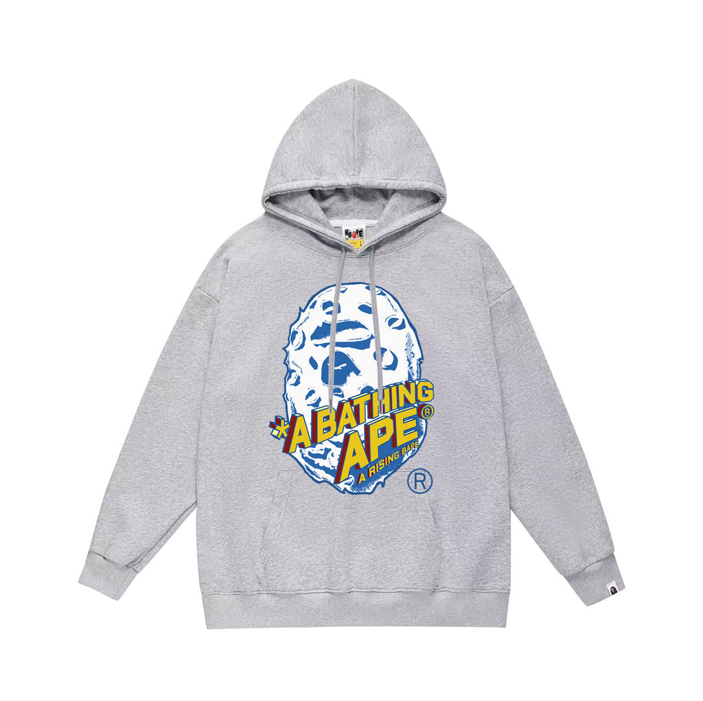 Bathing Shark and ape head print Hoodie Autumn / Winter Letter Print Loose Hoodie Pullover Ape Sweater NextBlock