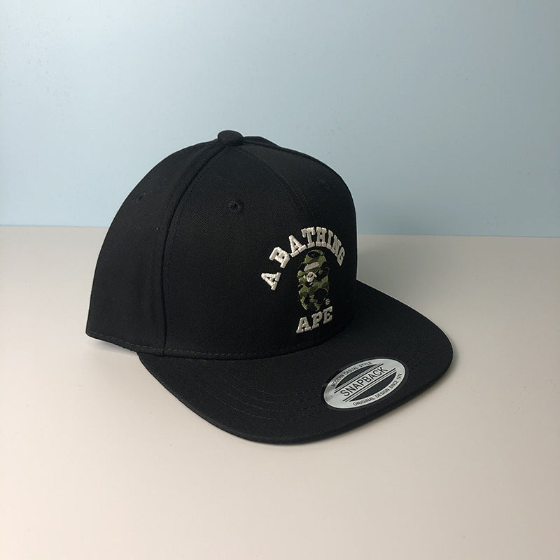 Bathing Shark and ape head print Hat Ape Head Cap Versatile Flat Edge Baseball Cap NextBlock
