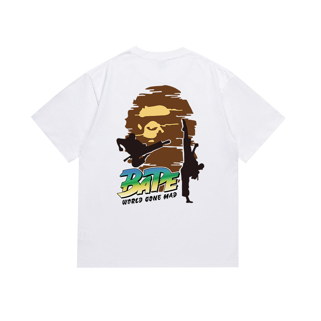 BAPE Bathing Shark and ape head print T Shirt NextBlock