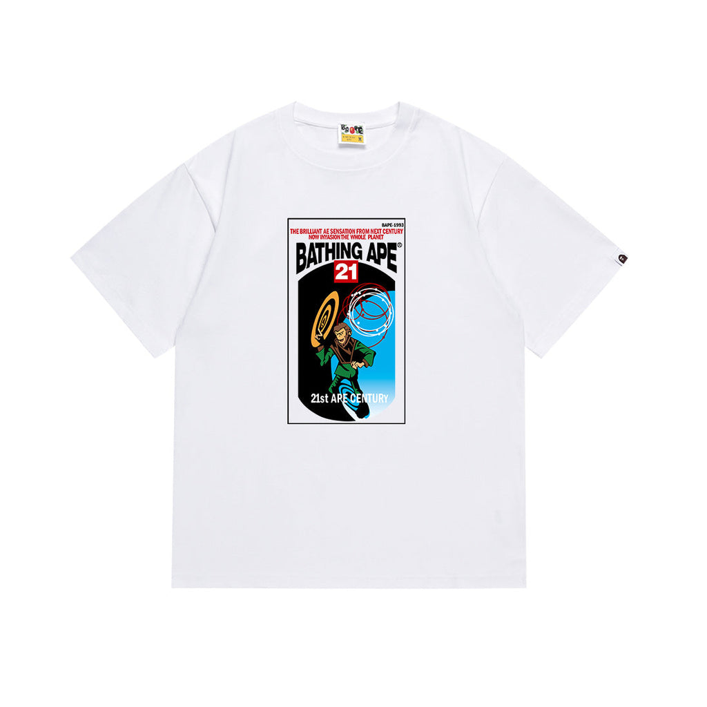 BAPE Bathing Shark and ape head print T Shirt NextBlock