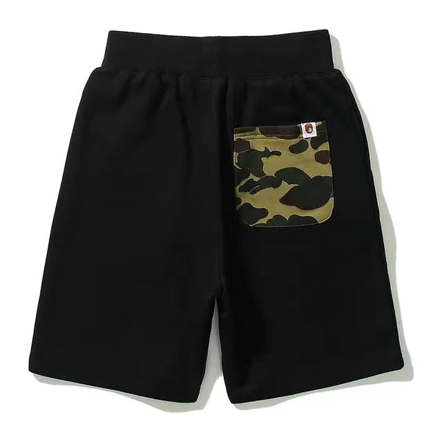 Bathing Shark and ape head print Shorts embroidered small label shark five-point pants casual straight beach pants NextBlock