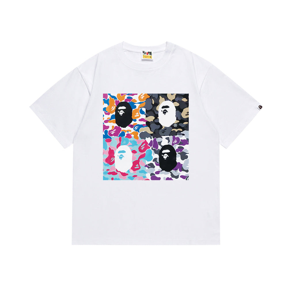 BAPE Bathing Shark and ape head print T Shirt NextBlock