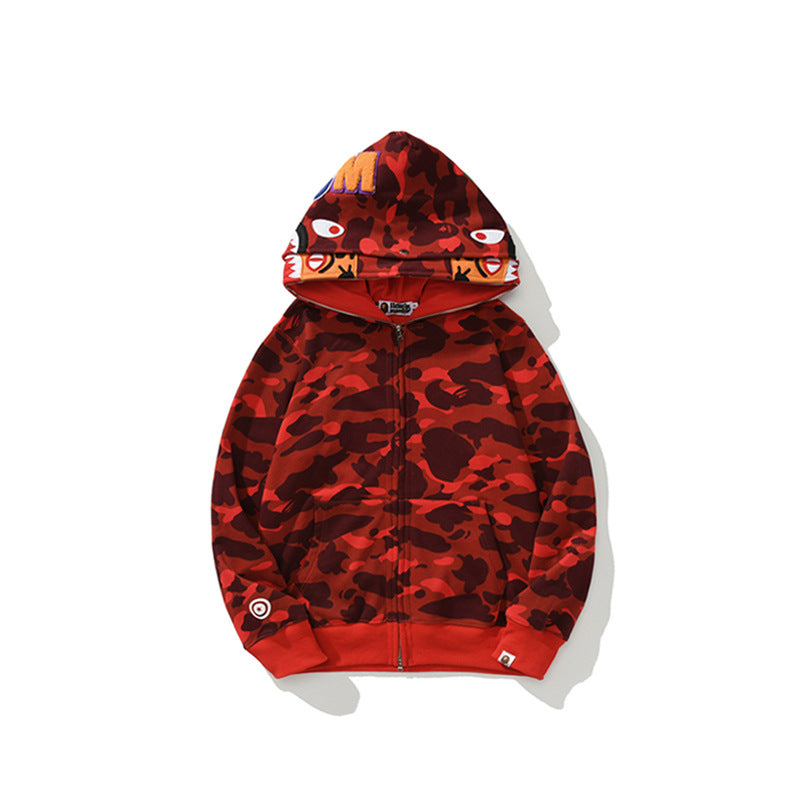 Ape Hoodie Double Hat Tiger Head Sweater Men's Cardigan NextBlock