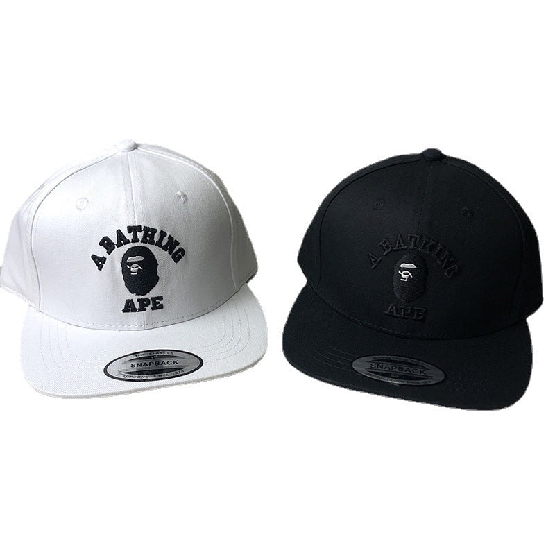 Bathing Shark and ape head print Hat Ape Head Cap Versatile Flat Edge Baseball Cap NextBlock