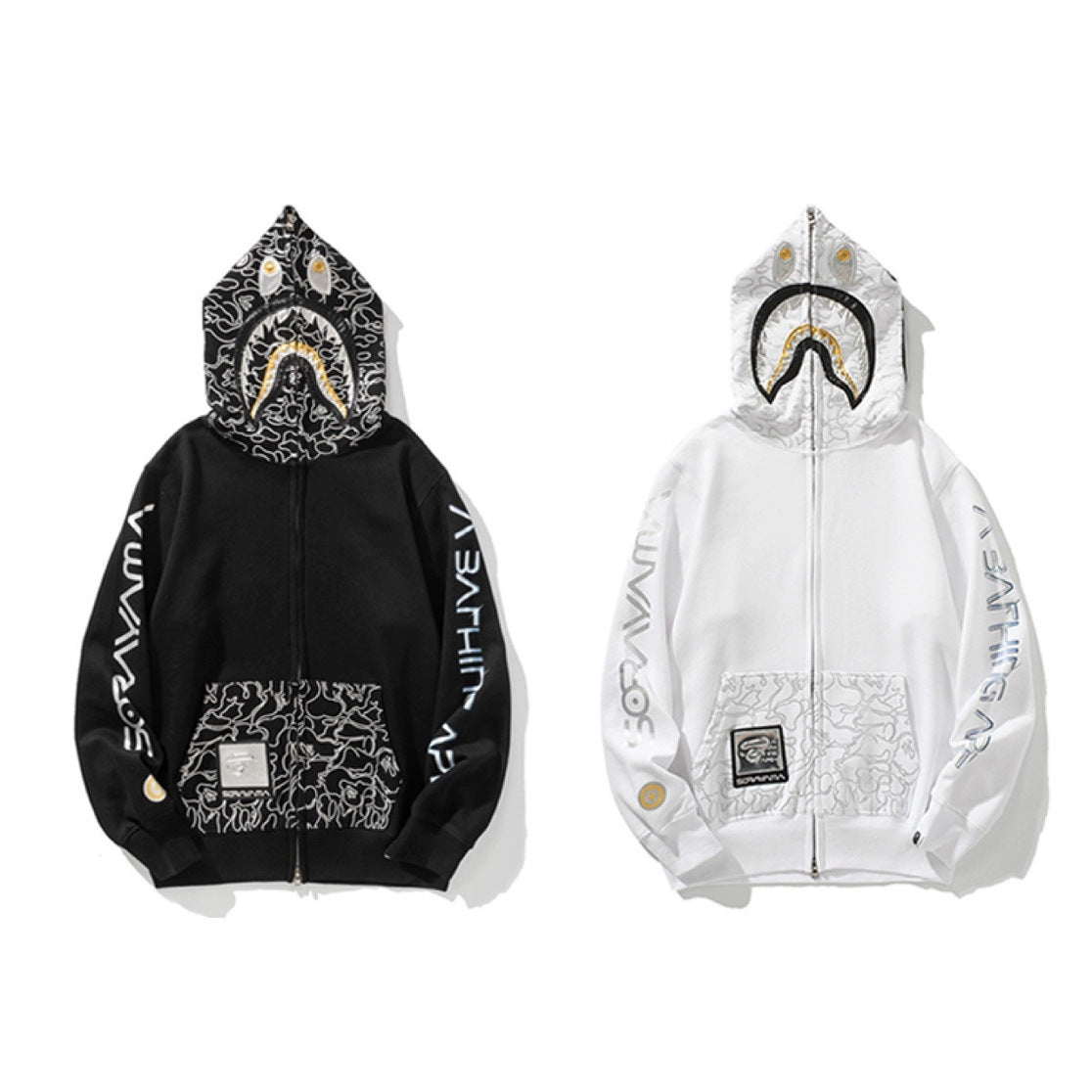 Bathing Shark and ape head print hoode BAPE empty mountain base shark bgm 3d digital NextBlock