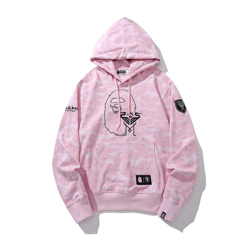 Bathing Shark and ape head print Hoodie Miami Camo Sweater Casual NextBlock