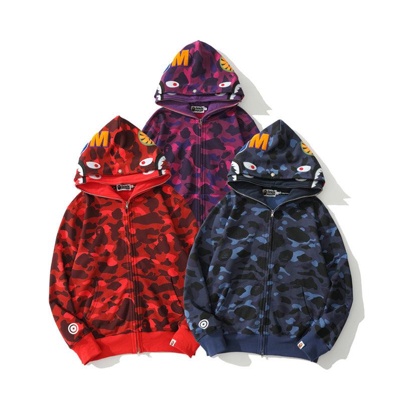 Ape Hoodie Camouflage Two Hat Cardigan Zipper NextBlock