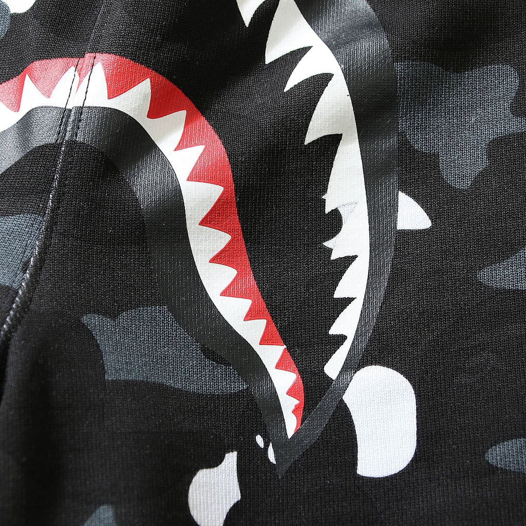 Bathing Shark and ape head print Shorts camouflage luminous shark terry straight beach pants NextBlock
