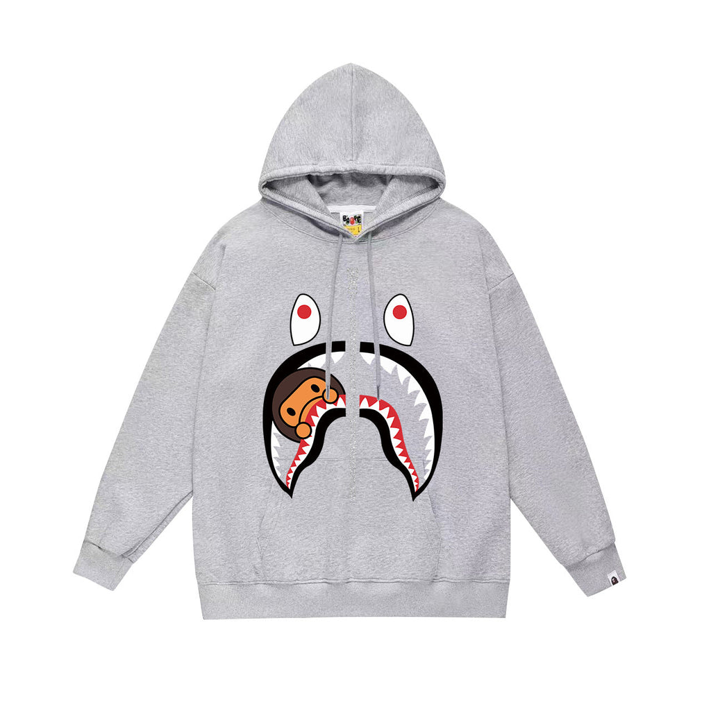 Bathing Shark and ape head print Hoodie Fall / Winter Hooded Sweater NextBlock