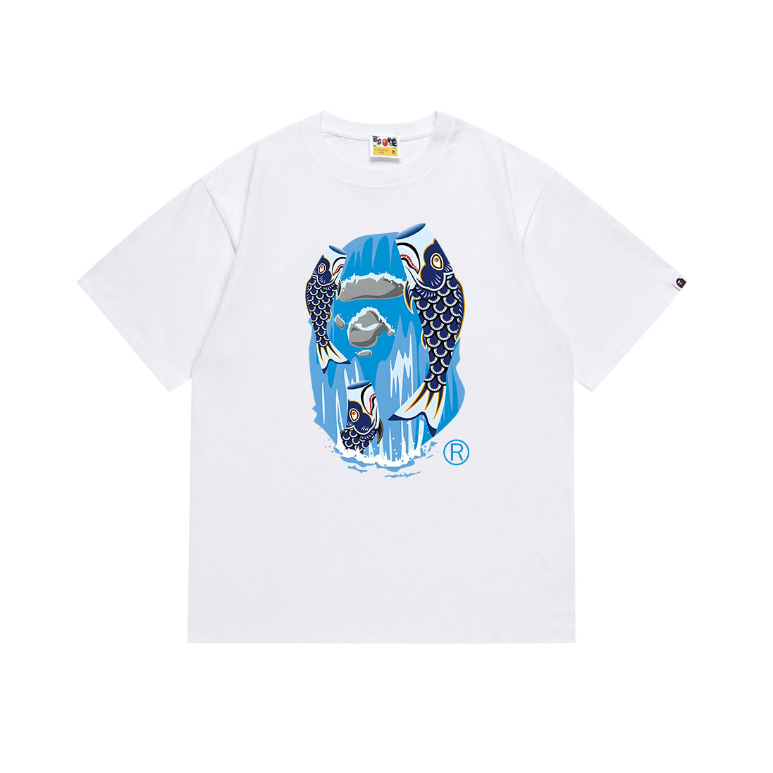 BAPE Bathing Shark and ape head print T Shirt NextBlock