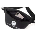 Bathing Shark and ape head print Bag Ape Head Black PU Leather Fanny Pack NextBlock