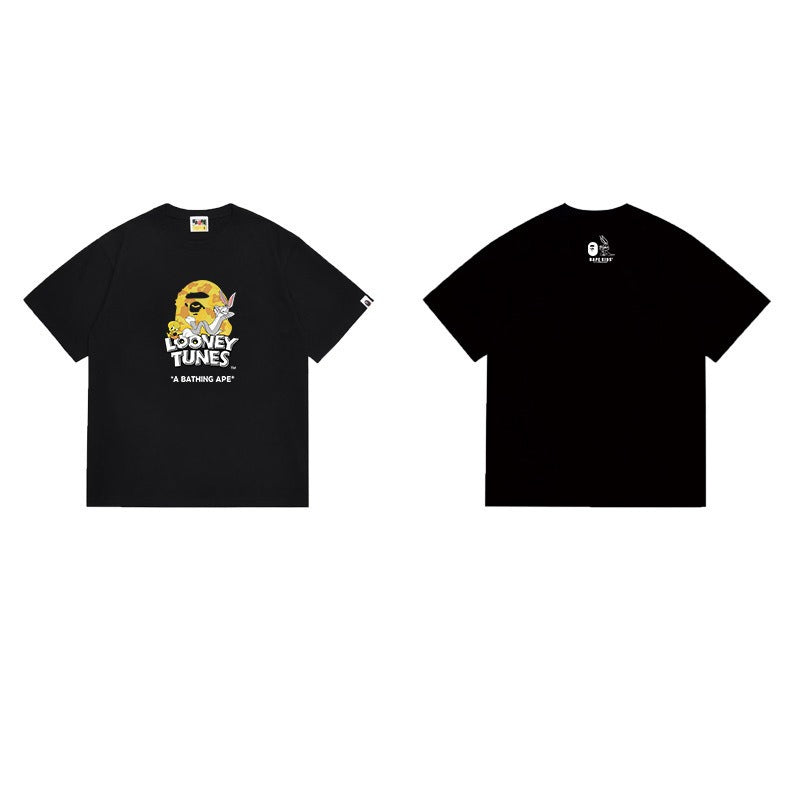 Bathing Shark and ape head print T Shirts NextBlock