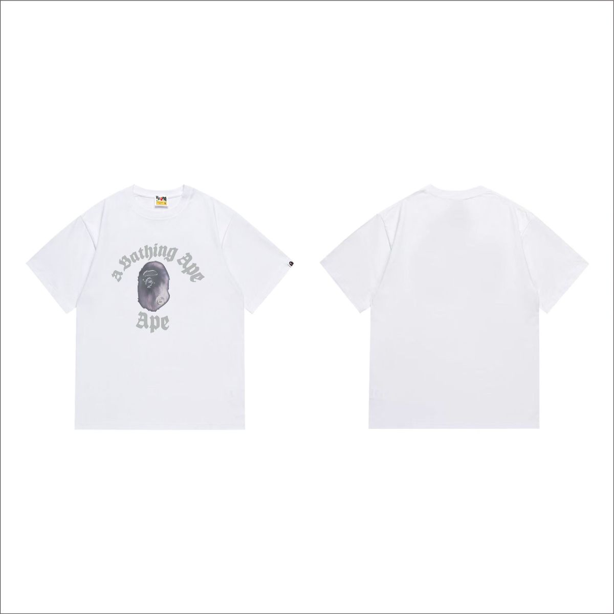 Bathing Shark and ape head print T-Shirt NextBlock