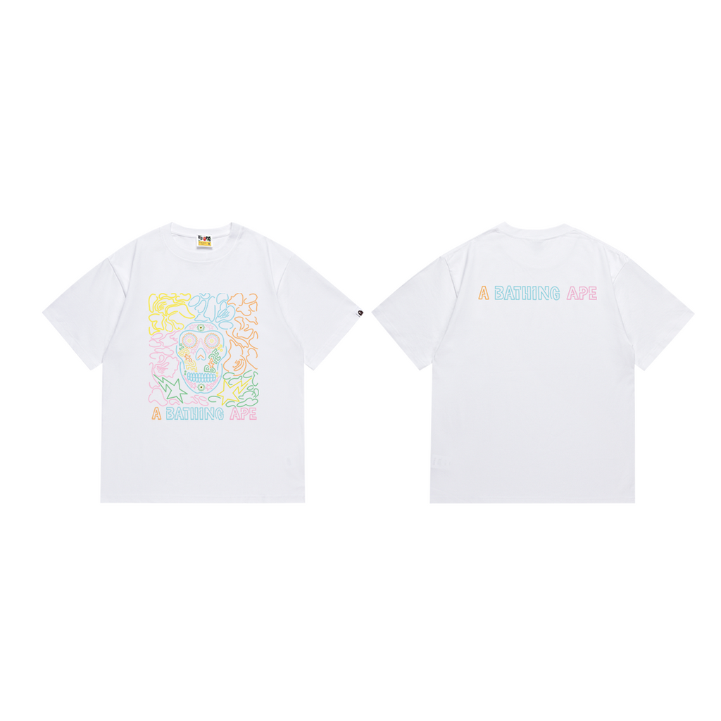 Bathing Shark and ape head print T-Shirt NextBlock