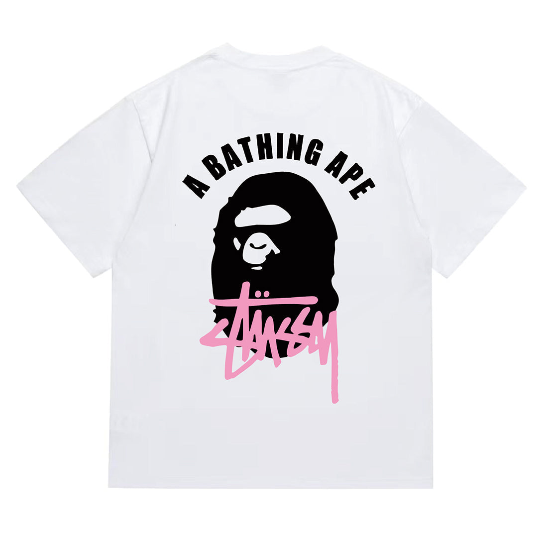 Bathing Shark and ape head print T-Shirt NextBlock
