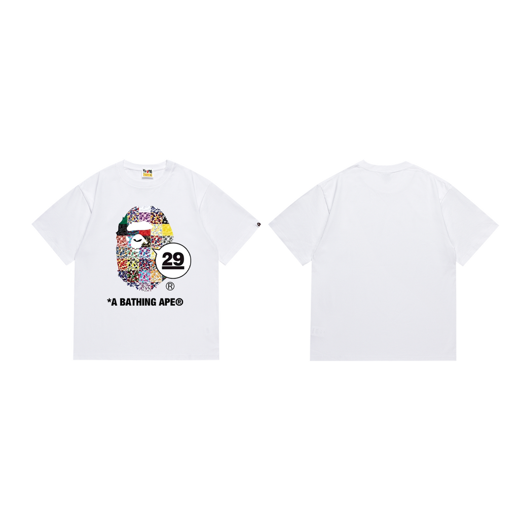 Bathing Shark and ape head print T-Shirt NextBlock