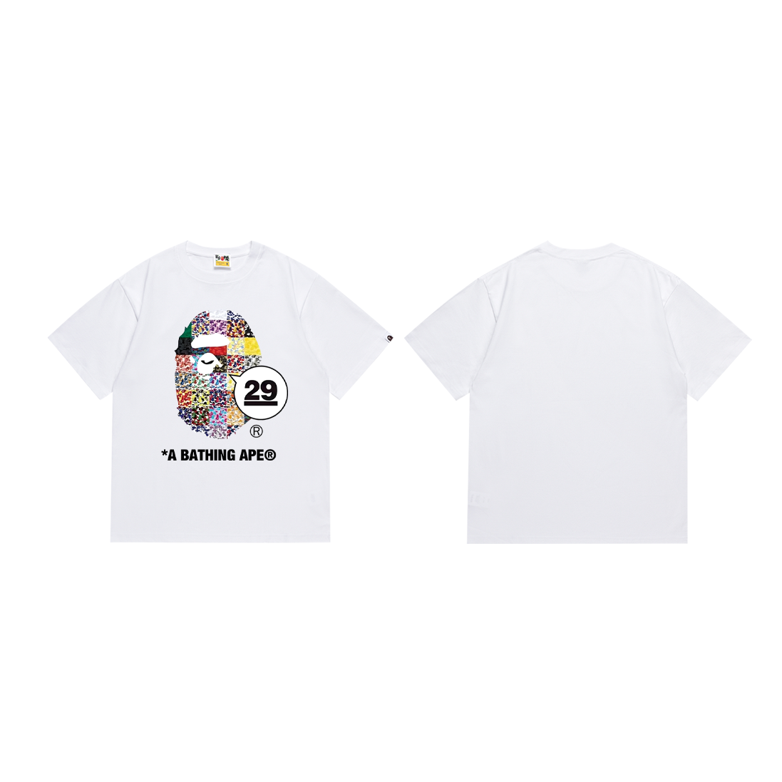 Bathing Shark and ape head print T-Shirt NextBlock