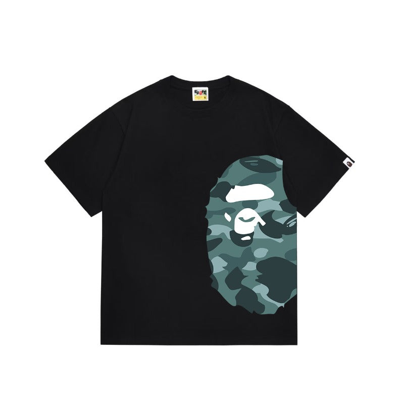 Bathing Shark and ape head print T Shirts NextBlock