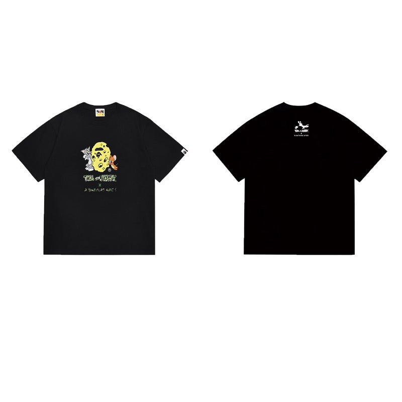 Bathing Shark and ape head print T Shirts NextBlock