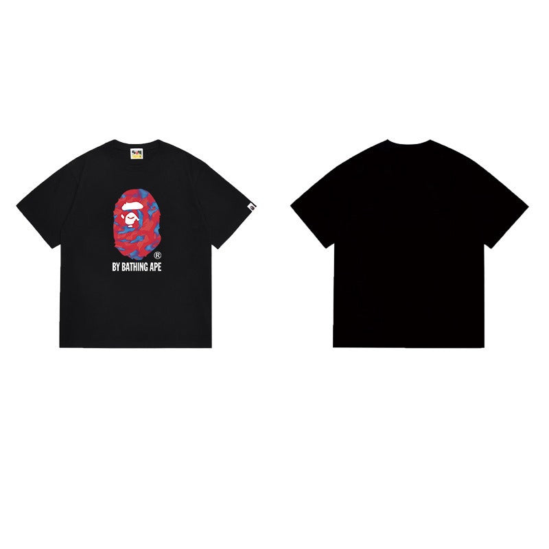 Bathing Shark and ape head print T Shirts NextBlock