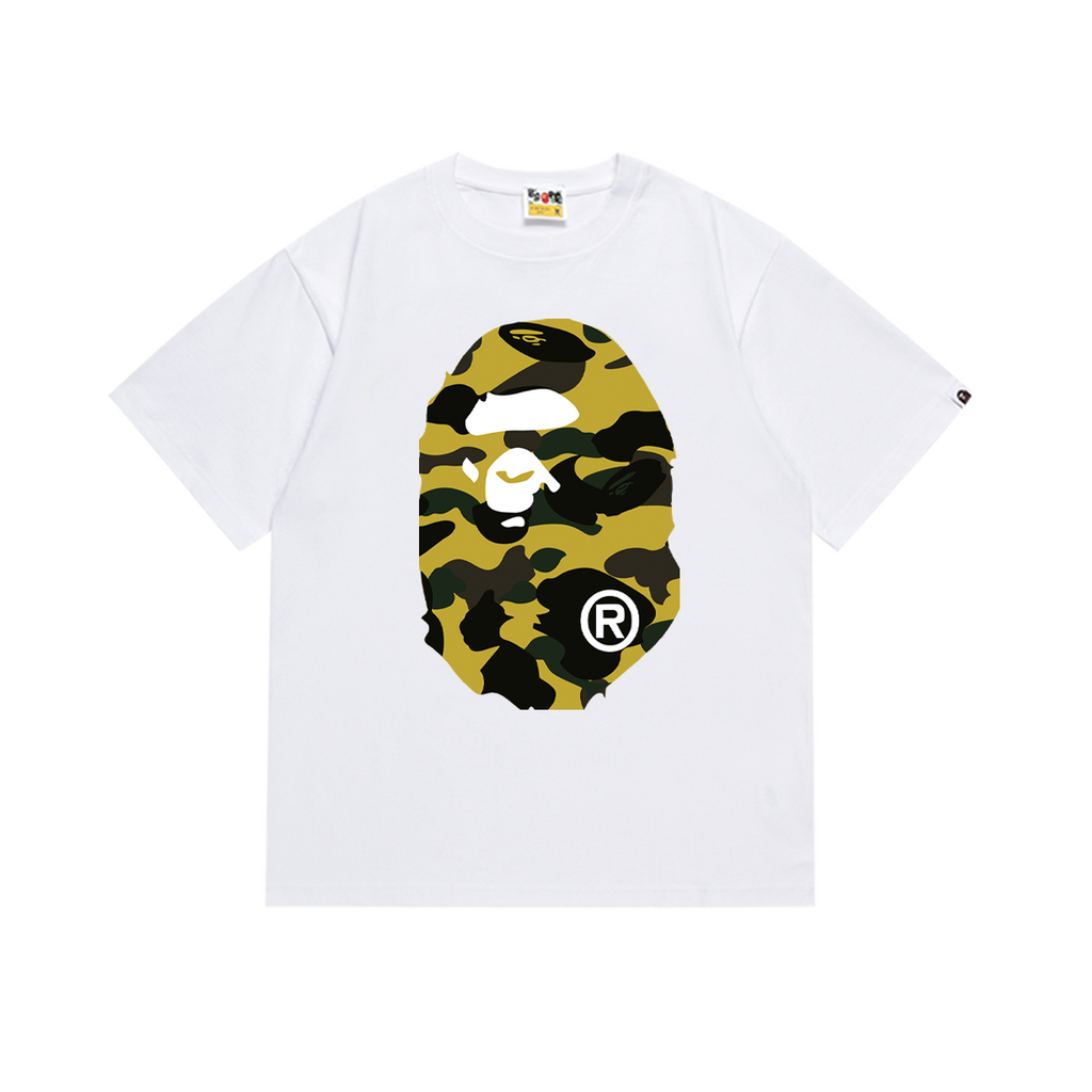 Bathing Shark and ape head print T-Shirt NextBlock