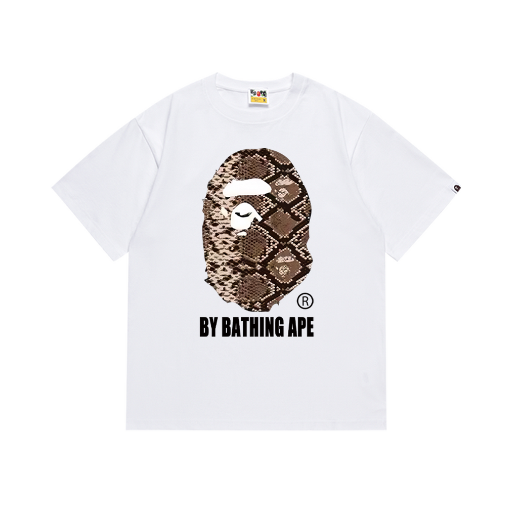 Bathing Shark and ape head print T-Shirt NextBlock