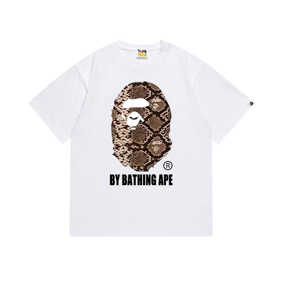 Bathing Shark and ape head print T-Shirt NextBlock