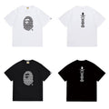Bathing Shark and ape head print T Shirts NextBlock