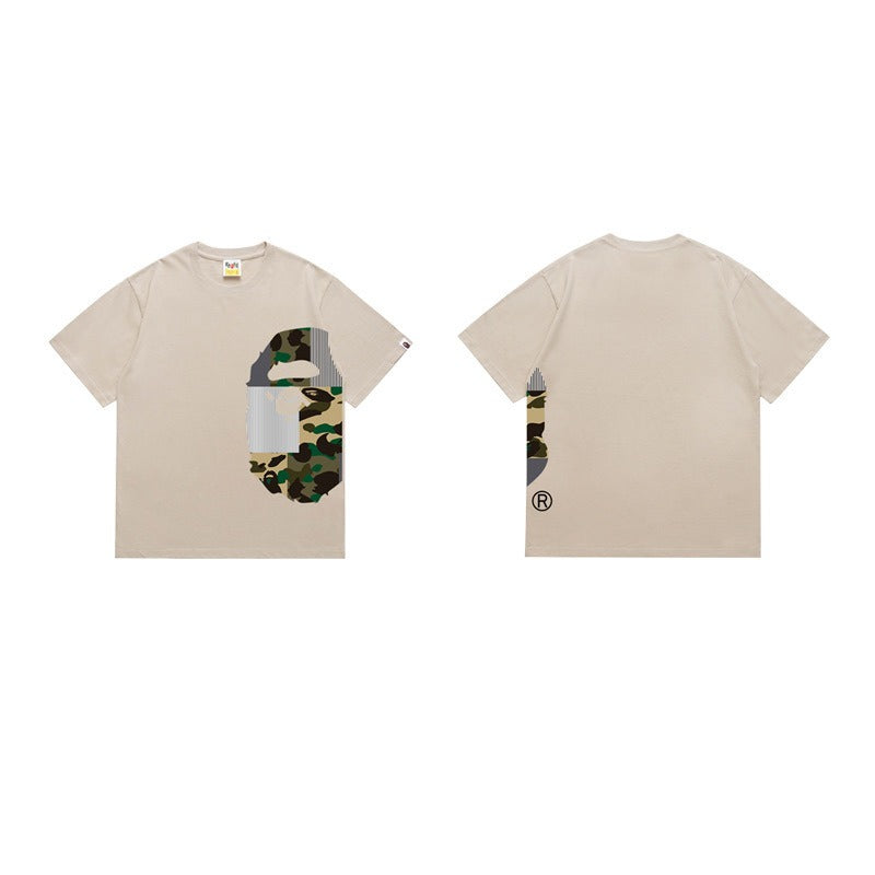 Bathing Shark and ape head print T Shirts NextBlock