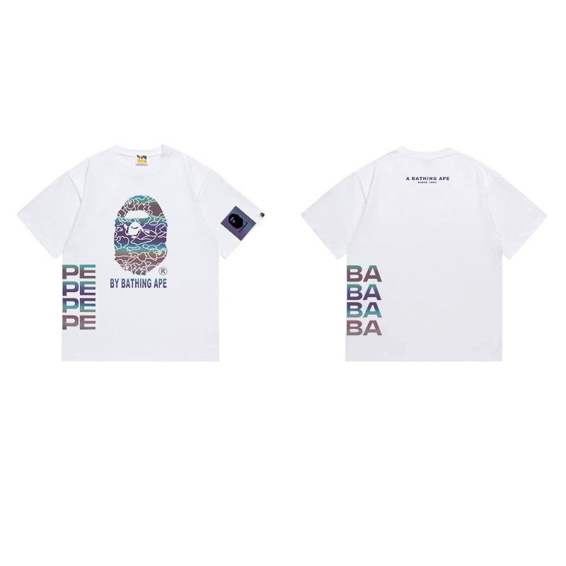 Bathing Shark and ape head print T Shirts NextBlock