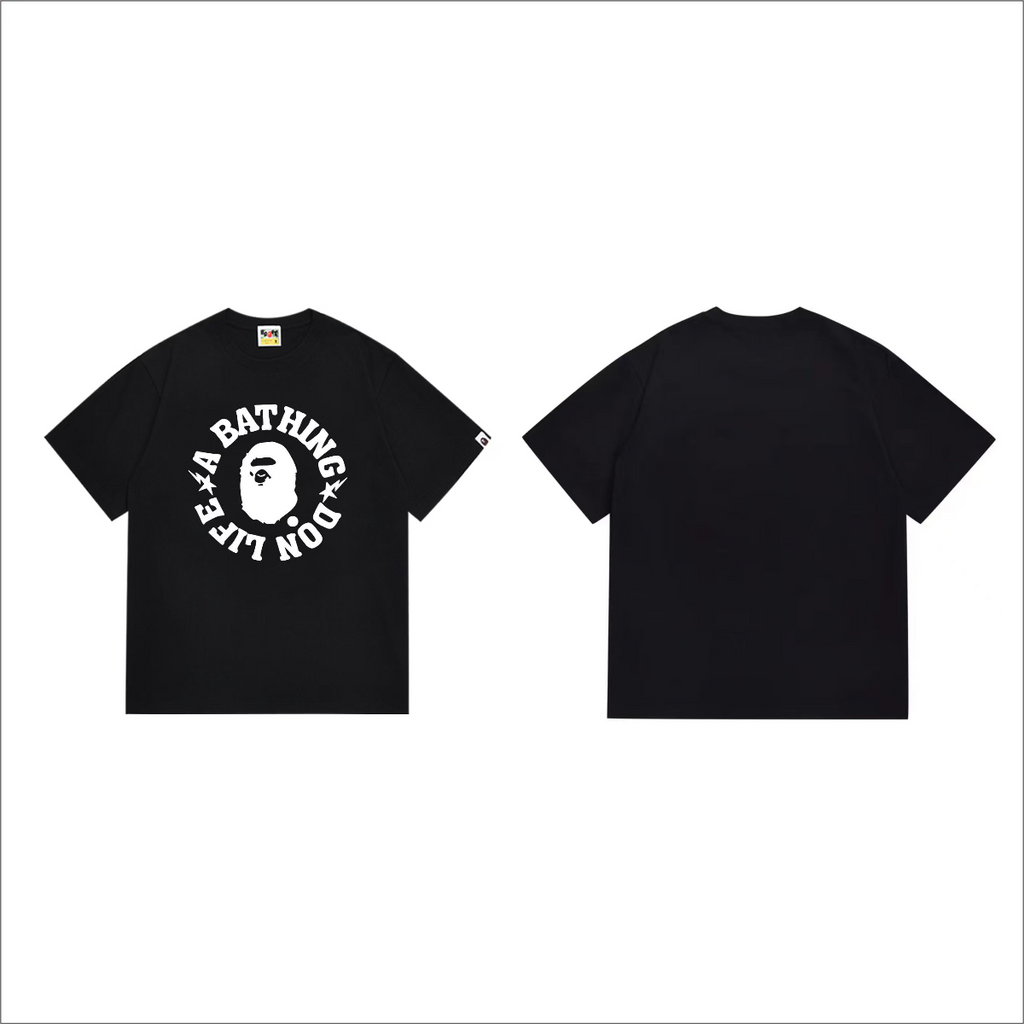 Bathing Shark and ape head print T-Shirt NextBlock
