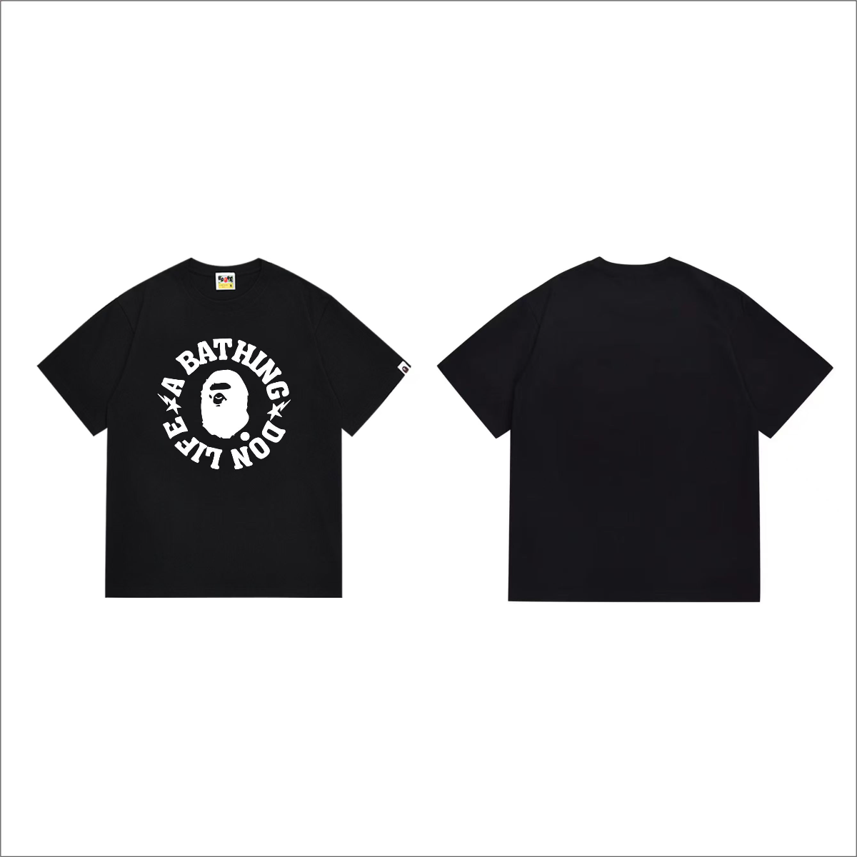 Bathing Shark and ape head print T-Shirt NextBlock