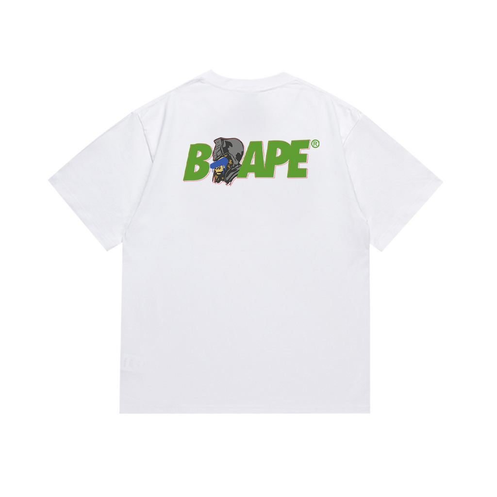 Bathing Shark and ape head print T-Shirt NextBlock