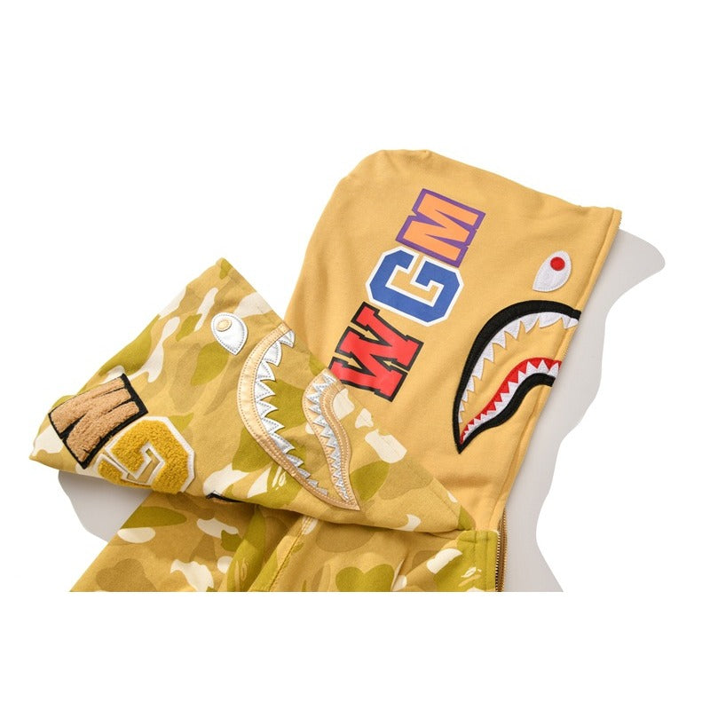 Ape Hoodie Gold Shark Double Hat Camouflage NextBlock