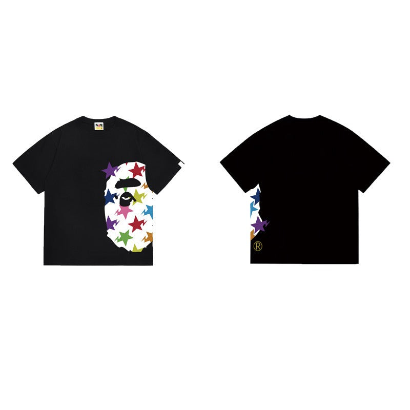 Bathing Shark and ape head print T Shirts NextBlock