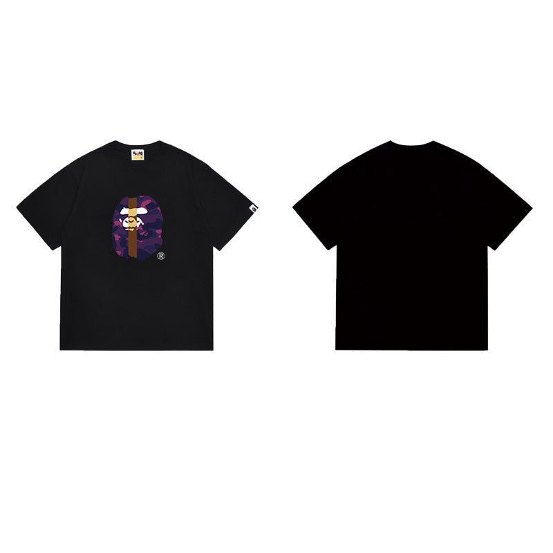 Bathing Shark and ape head print T Shirts NextBlock