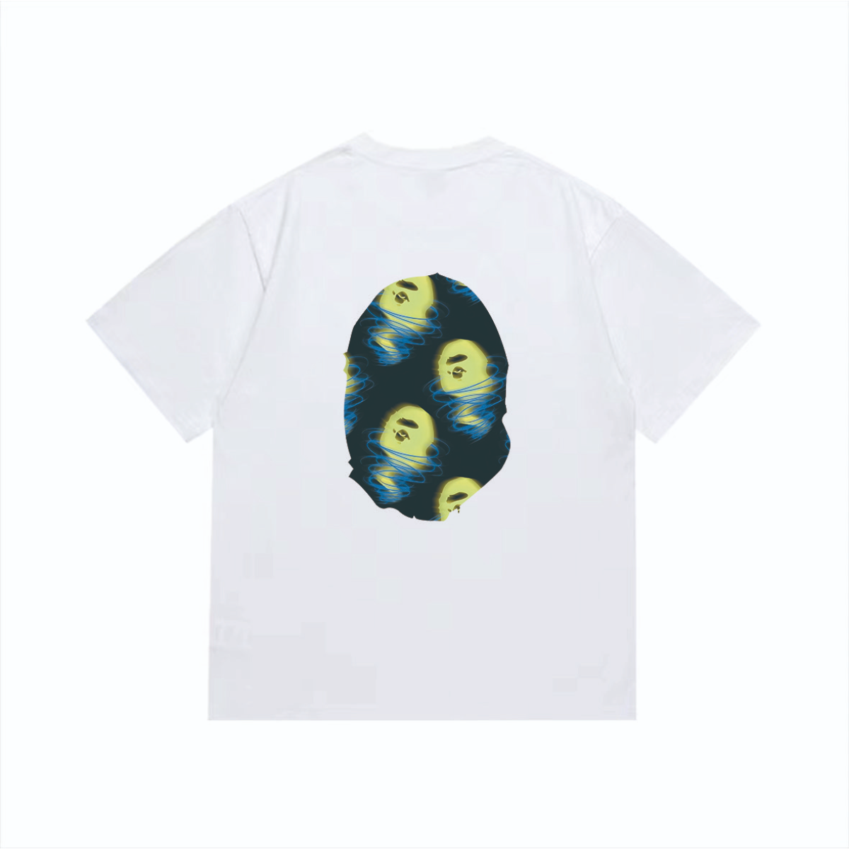 Bathing Shark and ape head print T-Shirt NextBlock