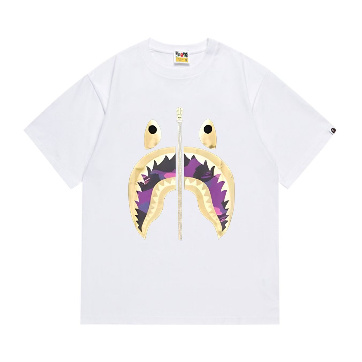 Bathing Shark and ape head print T-Shirt NextBlock